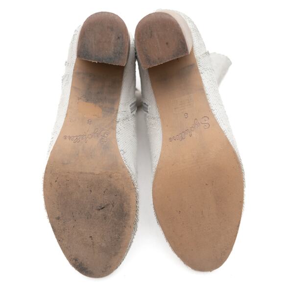 Seychelles Women's White Textured Block Heel Ankle Boots 8 - Picture 7 of 9